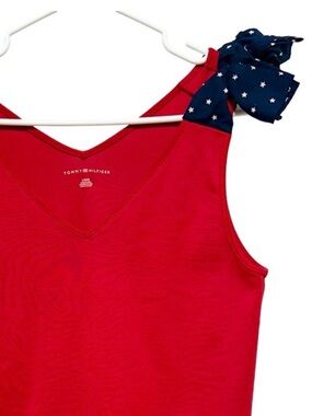 TOMMY HILFIGER Preppy Americana Bow Tank Coquette Summer Top